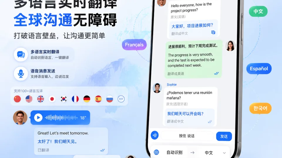 🌍 极光鸟IM全新升级｜多语言实时翻译，让全球沟通无障碍