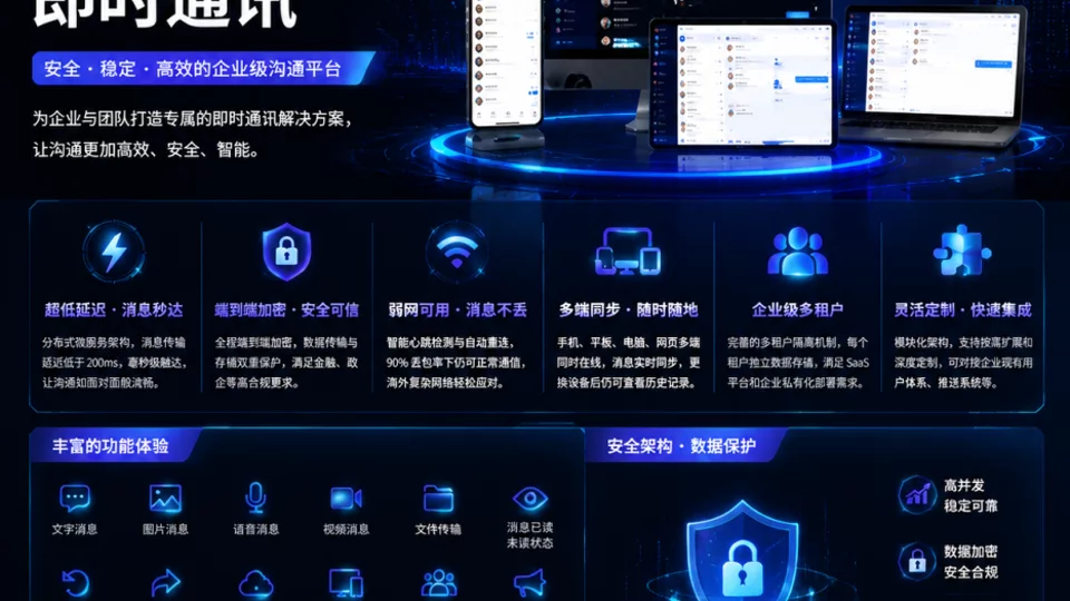 全新升级IM即时通讯系统上线，打造高效稳定的沟通平台